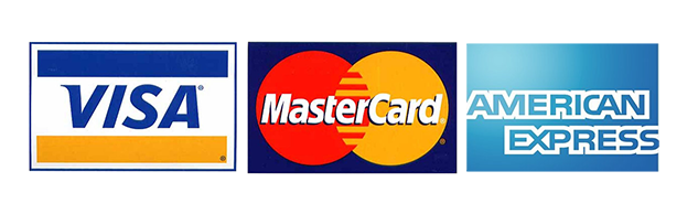 Pay with Vias, MasterCard or AMEX